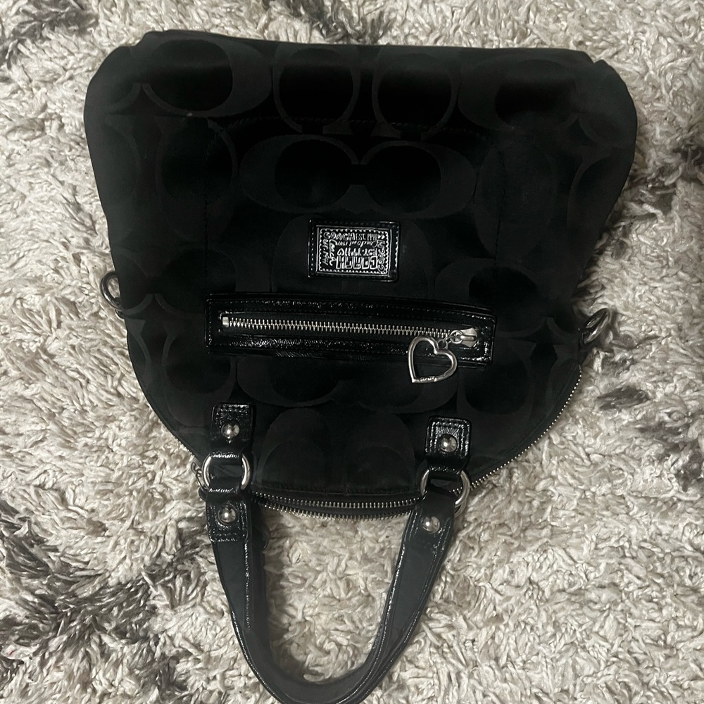 Coach Black Shoulder Bag with Textured Design